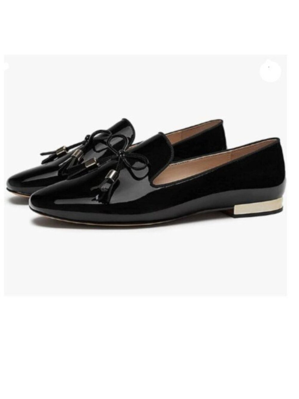 FOWT Black Cute Bow Knot Almond Toe Loafers Rose Golden Low Chunky Heel Shoes